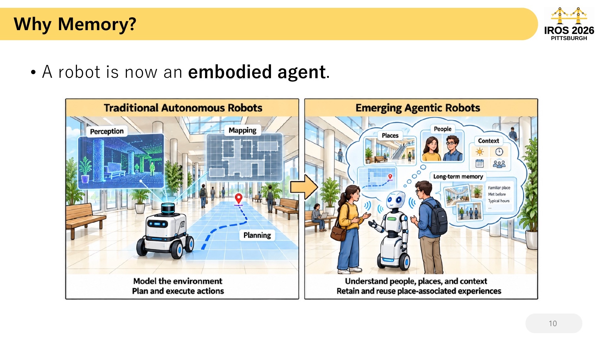 10 Why Memory? A robot is now an