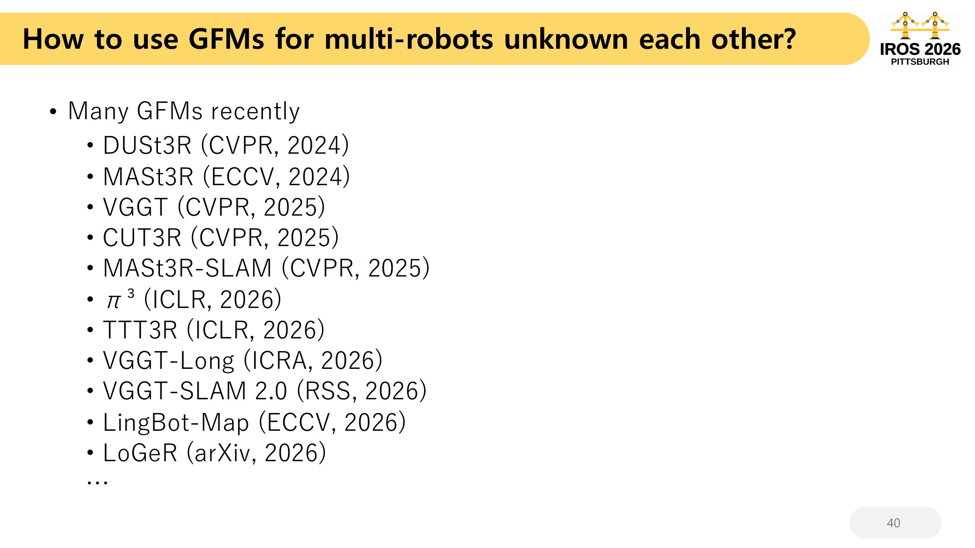 40 How to use GFMs for multi-robots unknown each other?  Many GFMs recently