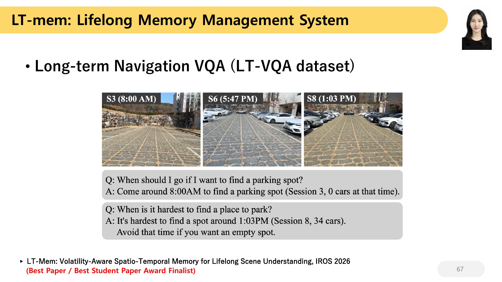 67 LT-mem: Lifelong Memory Management System Long-term Navigation VQA (LT-VQA dataset)