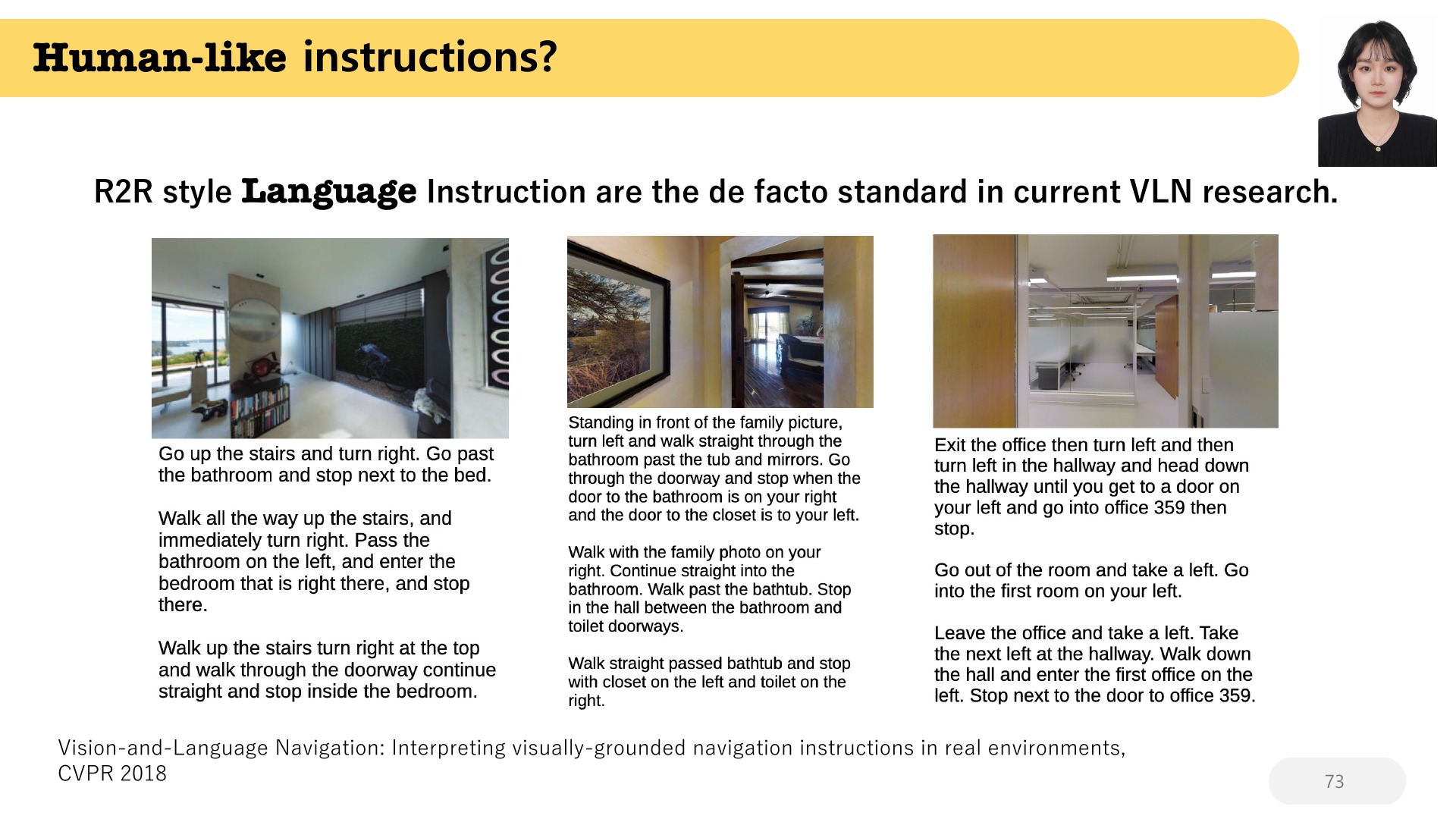 73 Human-like  instructions?